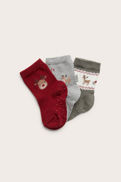 Baby Christmas motif socks (3-pack)