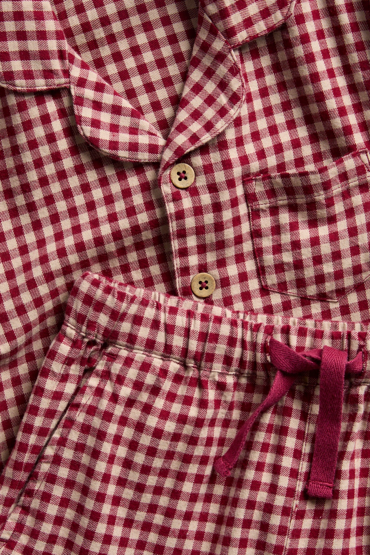 Kids red flannel Christmas pyjamas