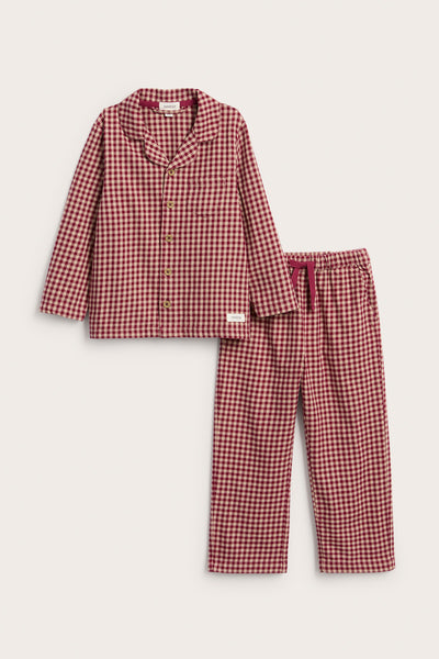 Kids red flannel Christmas pyjamas