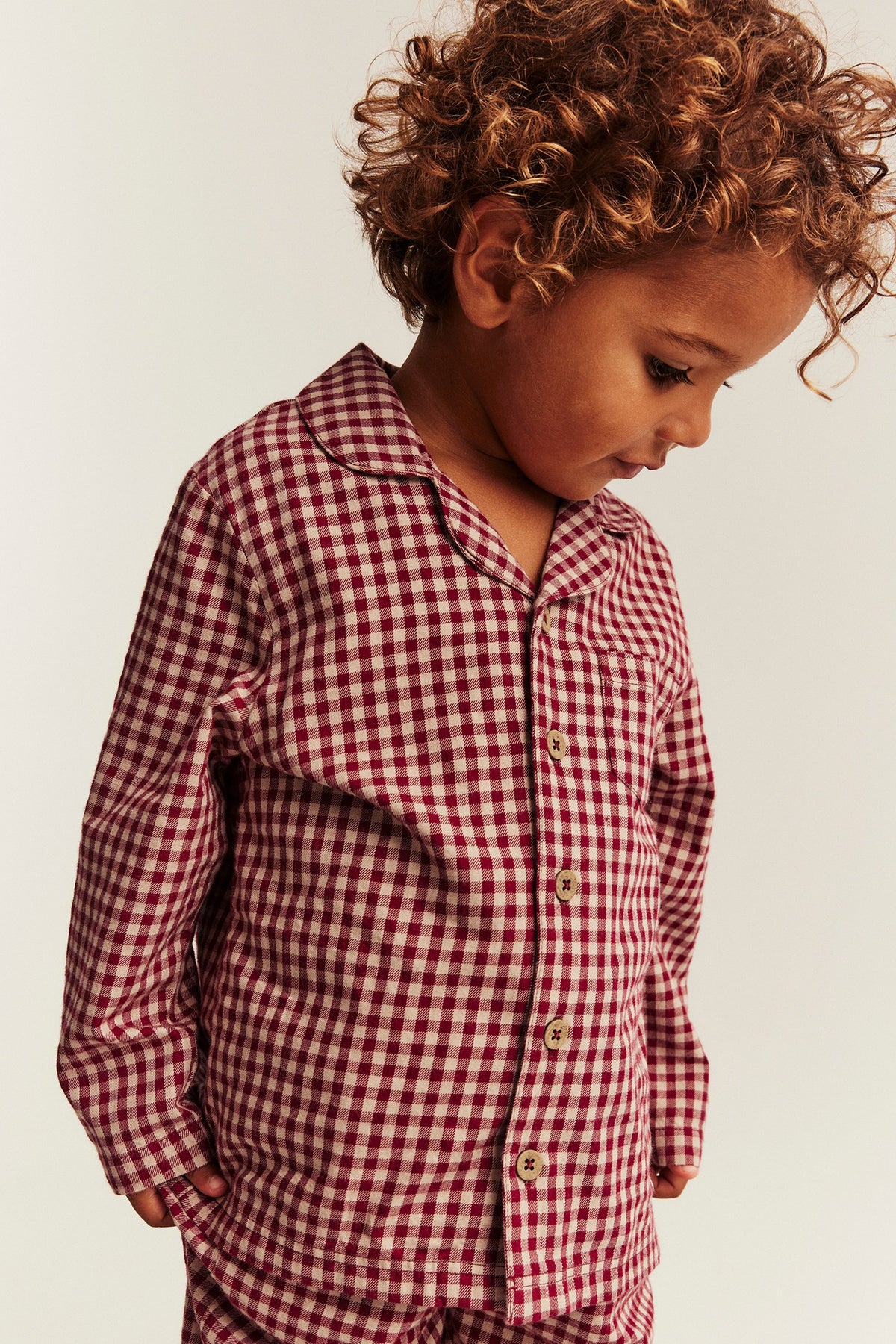 Kids red flannel Christmas pyjamas