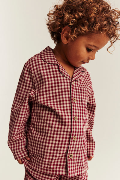 Kids red flannel Christmas pyjamas