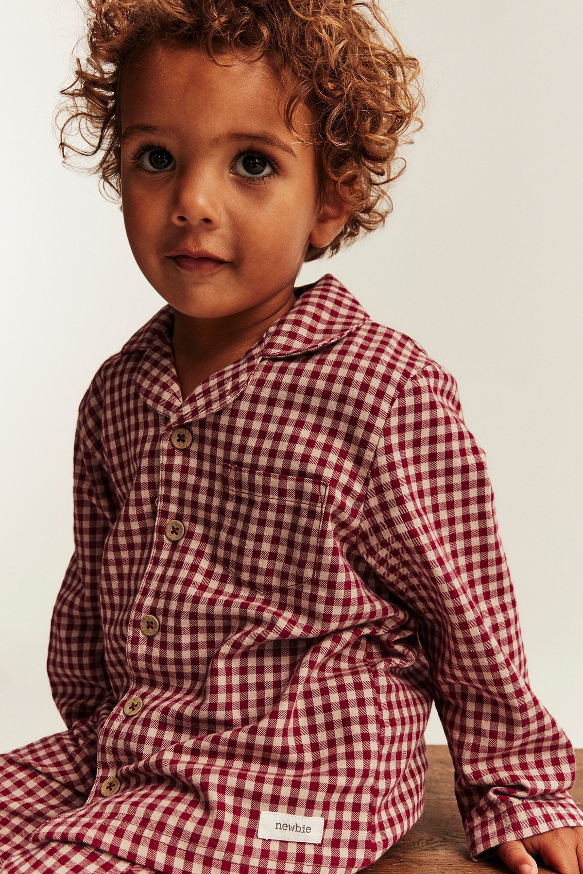 Kids red flannel Christmas pyjamas