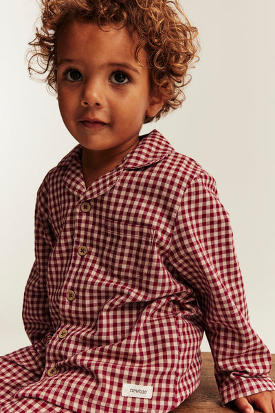 Kids red flannel Christmas pyjamas