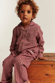 Kids red flannel Christmas pyjamas