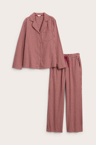 Women's red flannel Christmas pyjamas