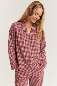 Women's red flannel Christmas pyjamas