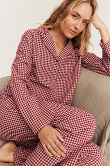 Women's red flannel Christmas pyjamas