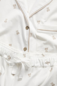 Women's white teddy bear pyjamas