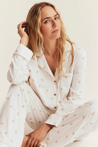 Women's white teddy bear pyjamas