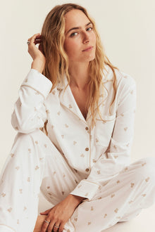 Women's white teddy bear pyjamas