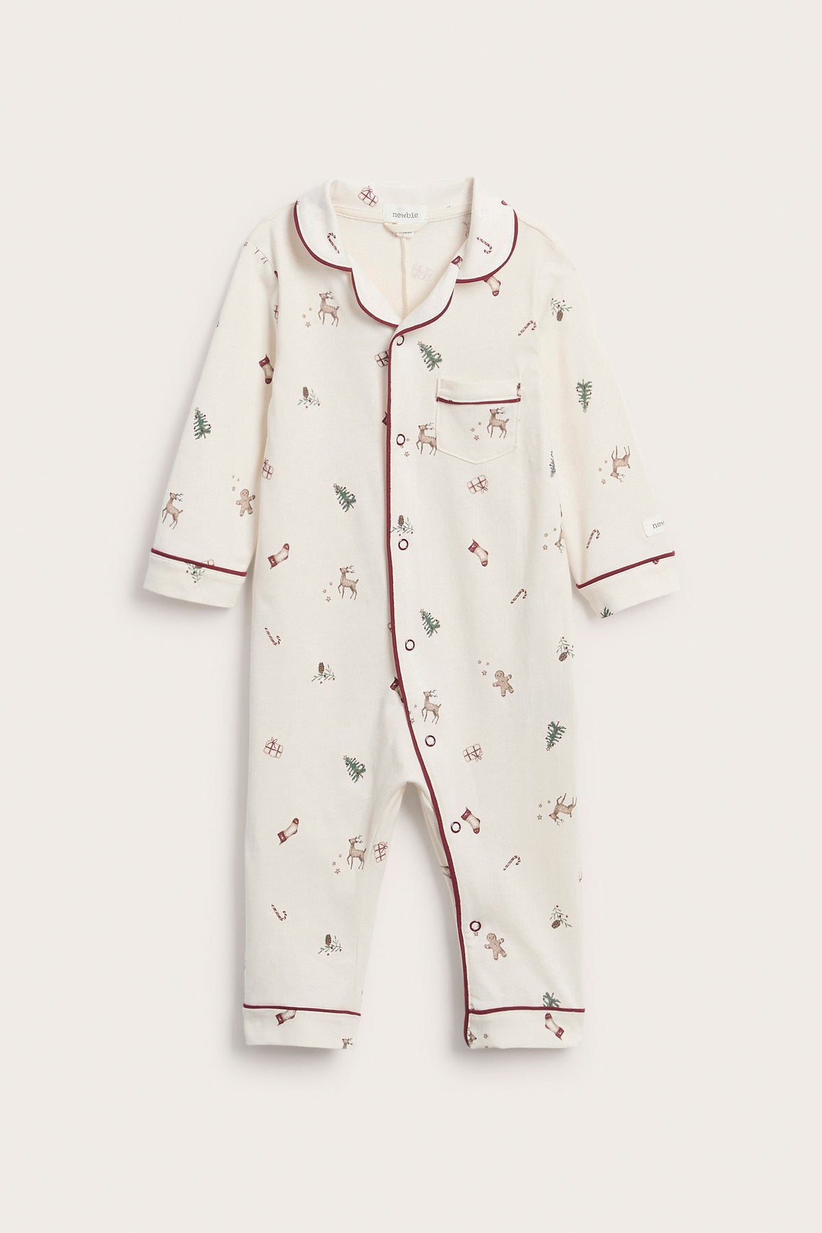 Baby white Christmas theme pyjamas