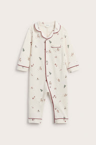 Baby white Christmas theme pyjamas