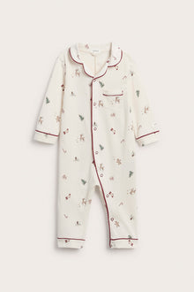 Baby white Christmas theme pyjamas