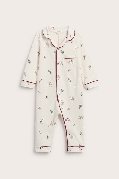 Baby white Christmas theme pyjamas
