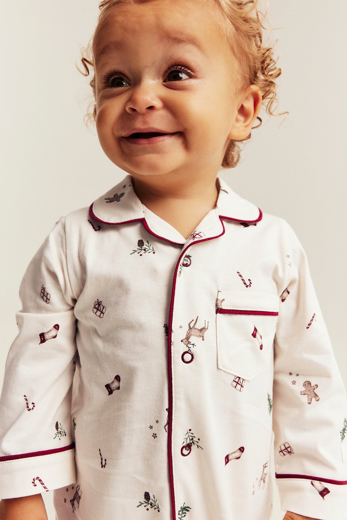 Baby white Christmas theme pyjamas