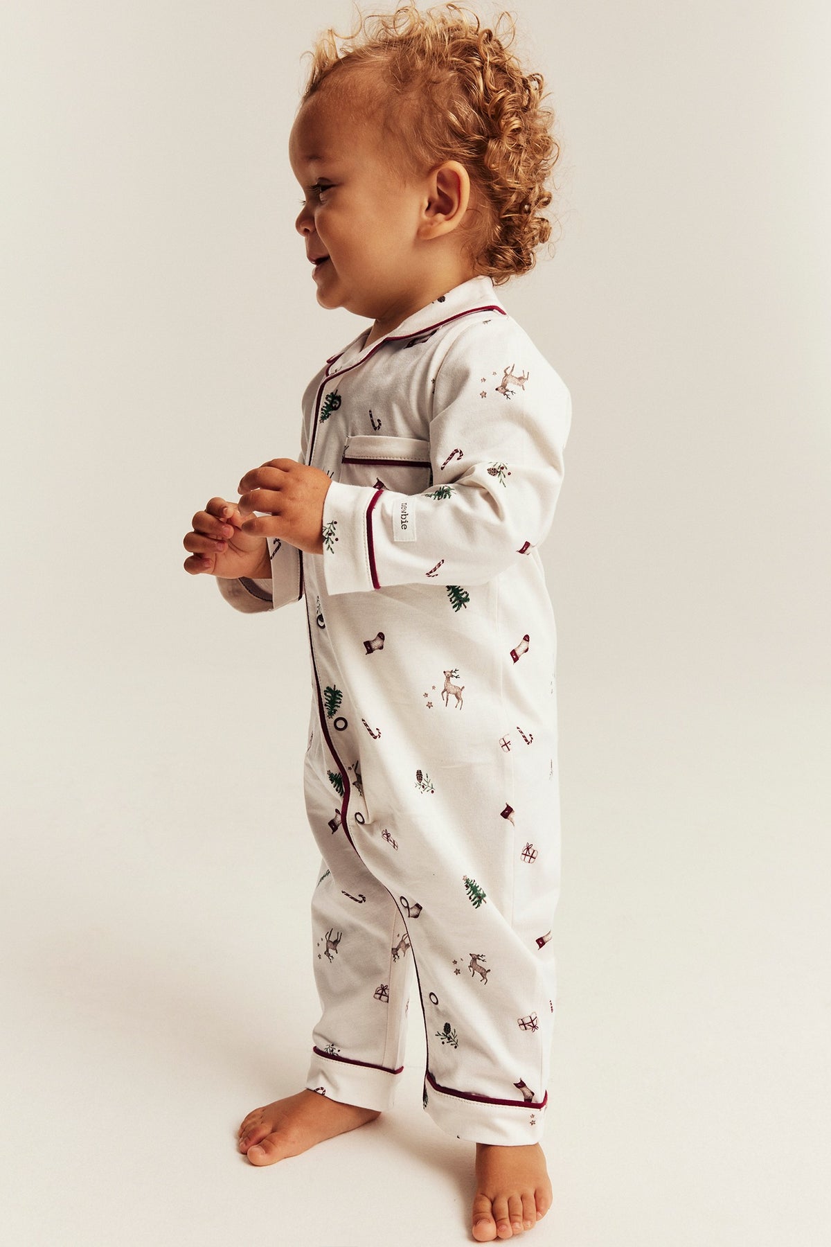Baby white Christmas theme pyjamas