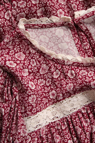 Women's red ditsy floral dress
