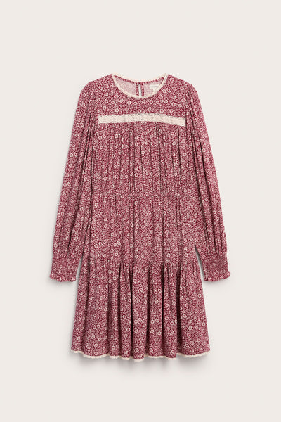 Women's red ditsy floral dress