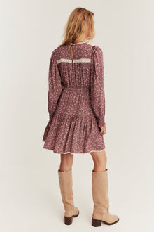 Women's red ditsy floral dress