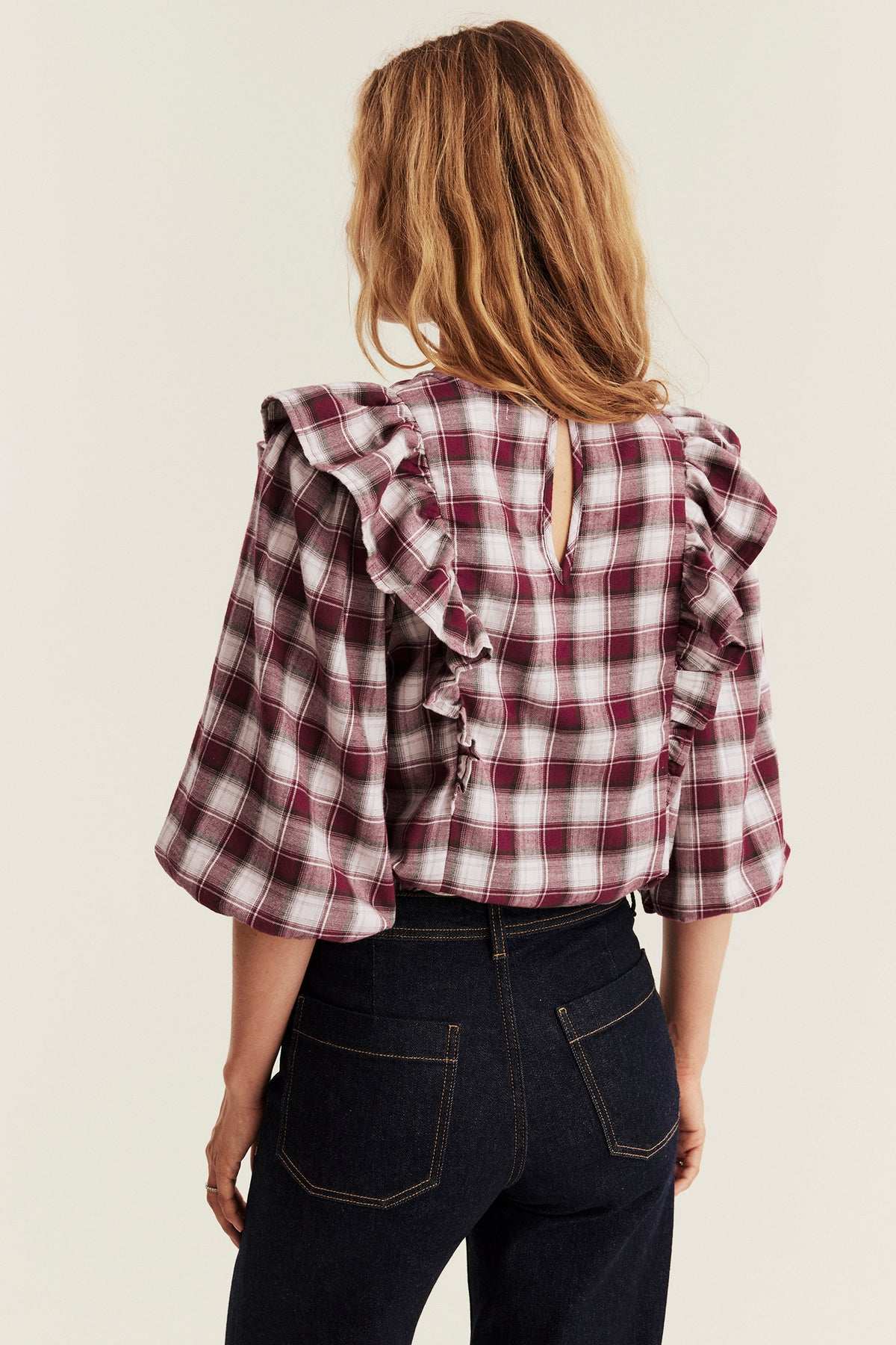Women's checked Christmas blouse