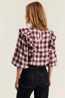 Women's checked Christmas blouse