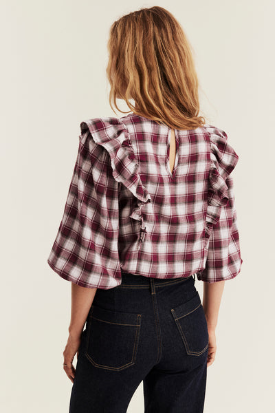 Women's checked Christmas blouse
