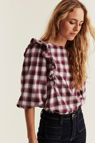 Women's checked Christmas blouse