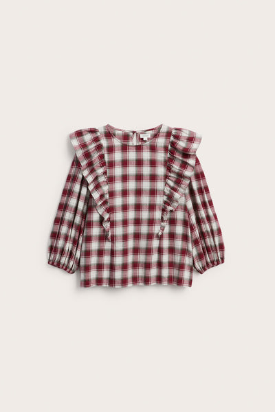 Women's checked Christmas blouse
