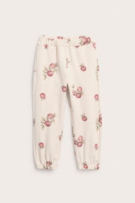 Kids beige apple-print joggers