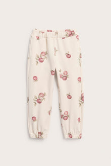 Kids beige apple-print joggers
