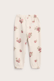 Kids beige apple-print joggers