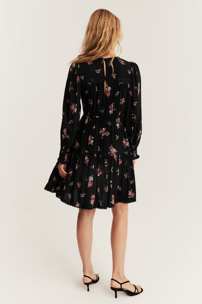 Women's black floral dress