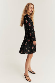 Women's black floral dress