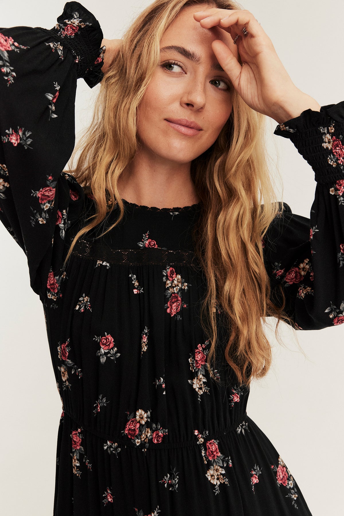 Women's black floral dress