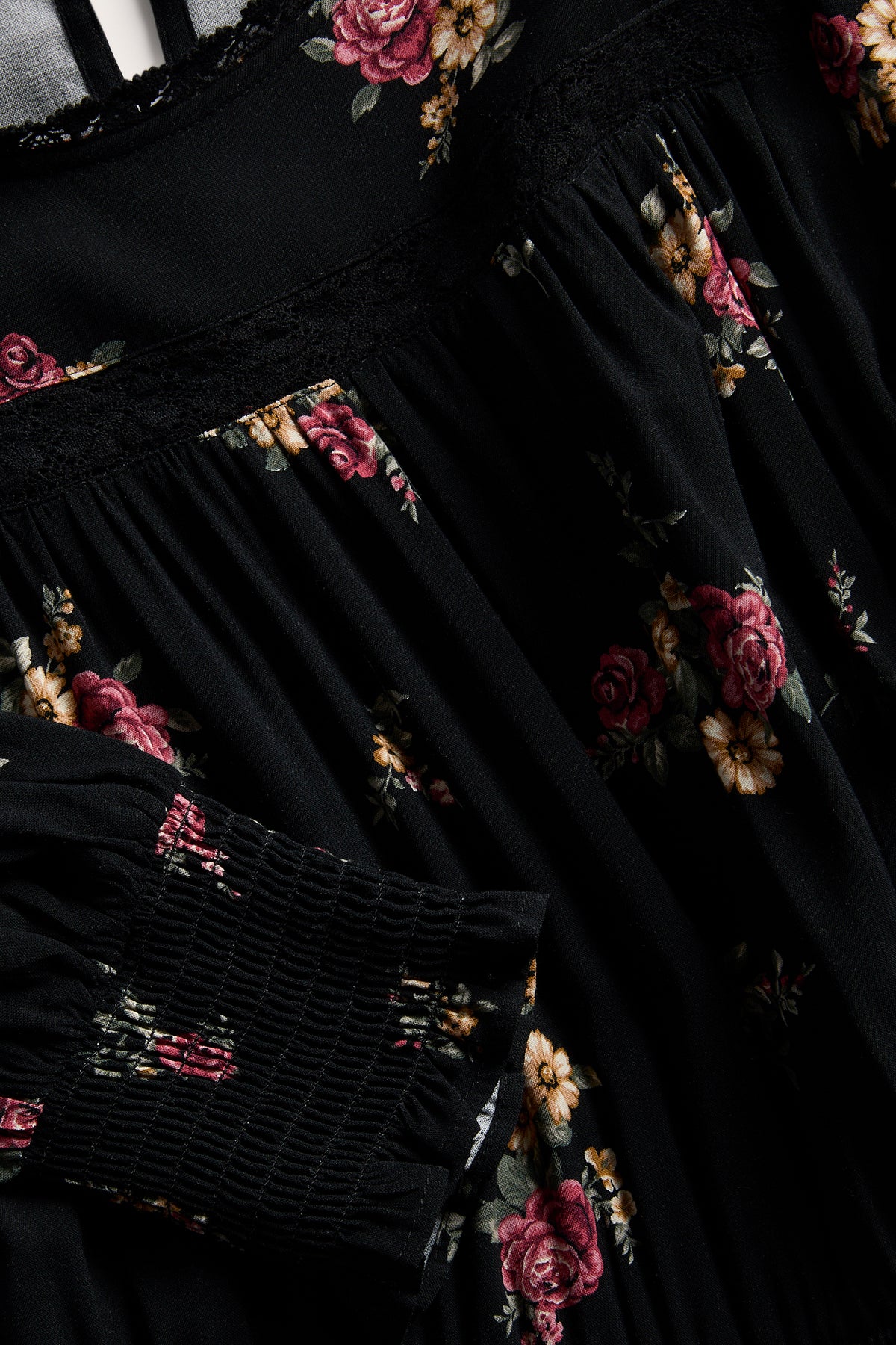 Women's black floral dress