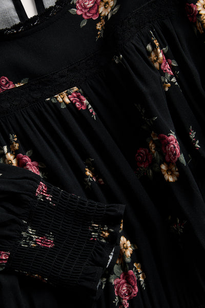 Women's black floral dress