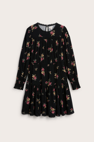 Women's black floral dress