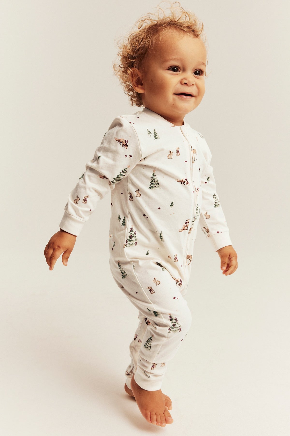 Baby white long sleeve Christmas pyjamas