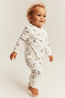 Baby white long sleeve Christmas pyjamas