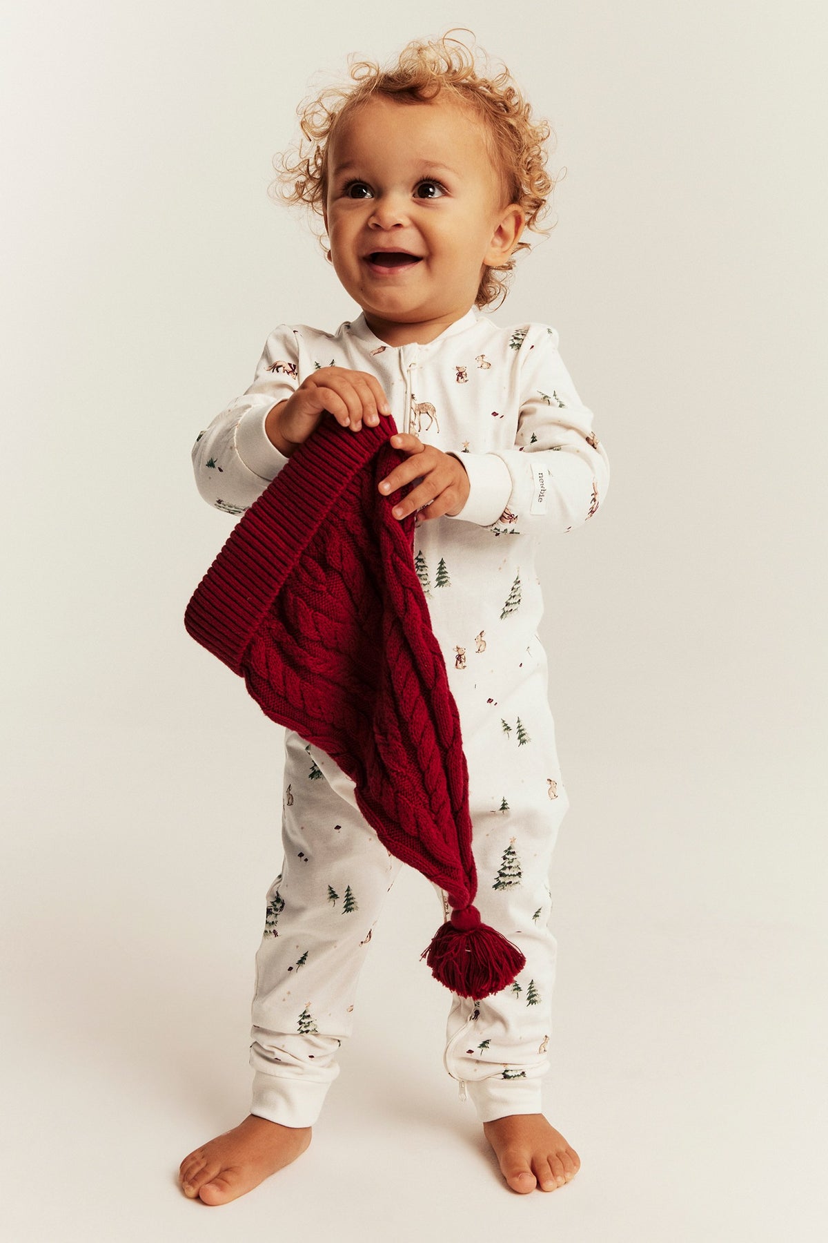 Baby white long sleeve Christmas pyjamas