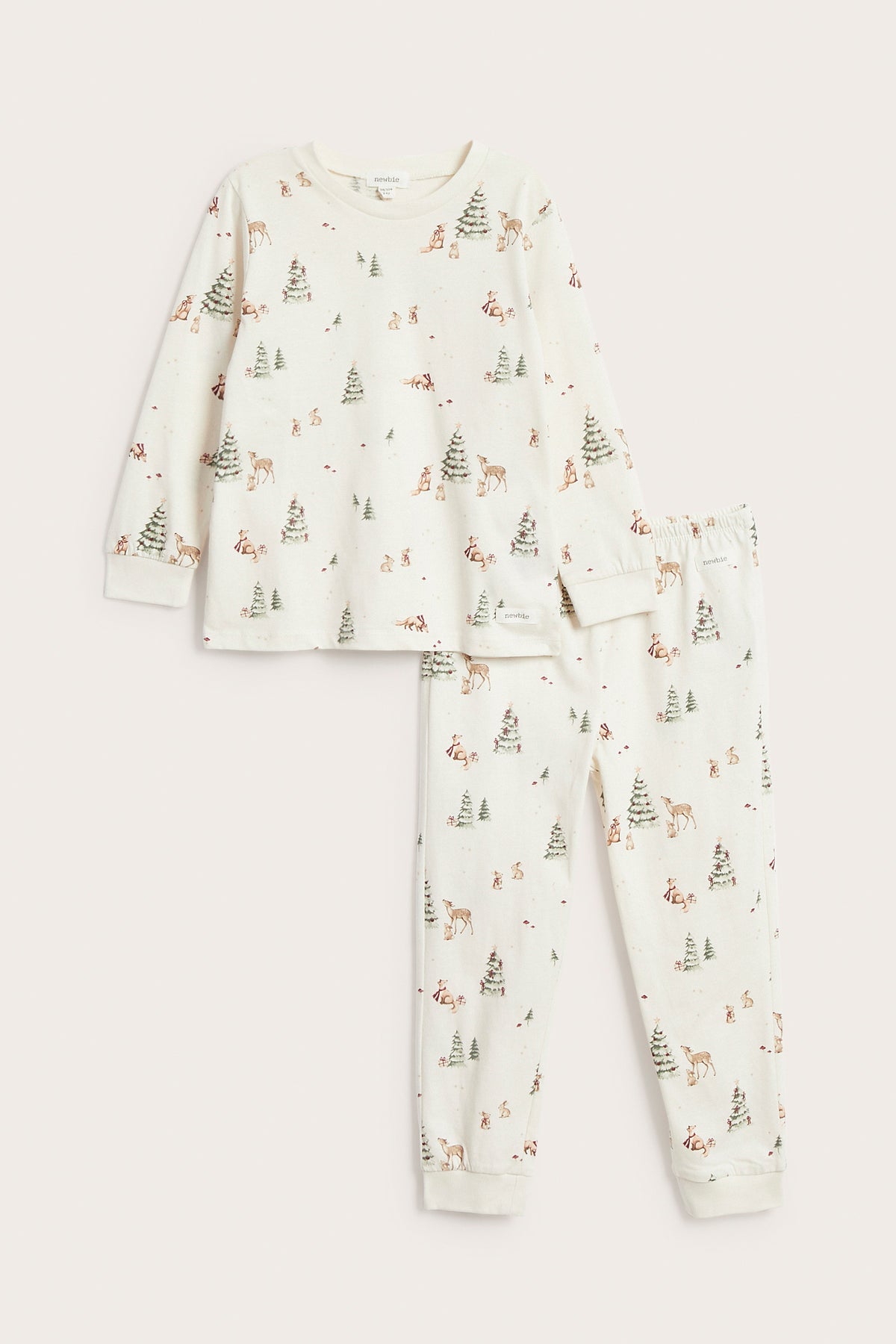 Kids white two-piece Christmas pyjamas
