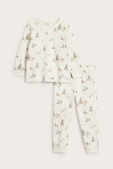 Kids white two-piece Christmas pyjamas