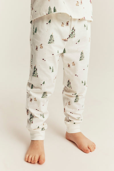 Kids white two-piece Christmas pyjamas