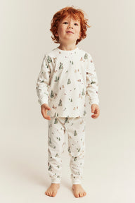Kids white two-piece Christmas pyjamas