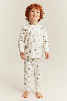 Kids white two-piece Christmas pyjamas
