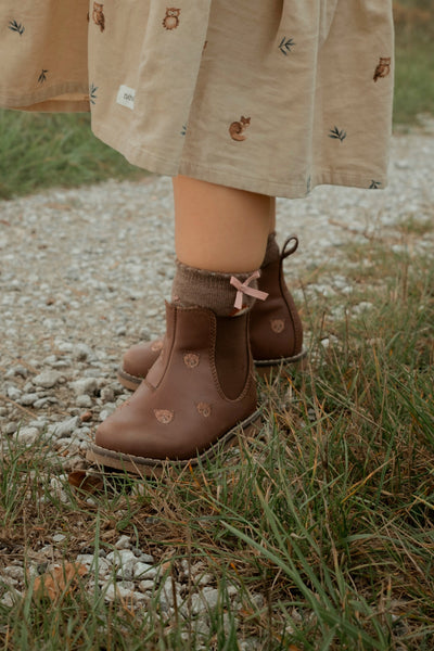 Kids brown patterned chelsea boots Linghem