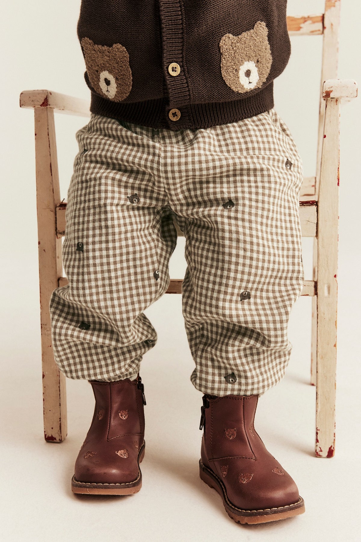 Kids brown patterned chelsea boots Linghem