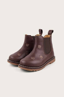 Kids brown patterned chelsea boots Linghem