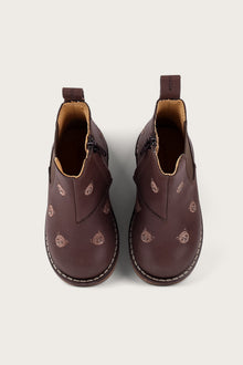 Kids brown patterned chelsea boots Linghem