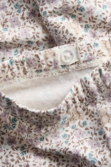 Kids white floral leggings with lace